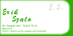 erik szalo business card
